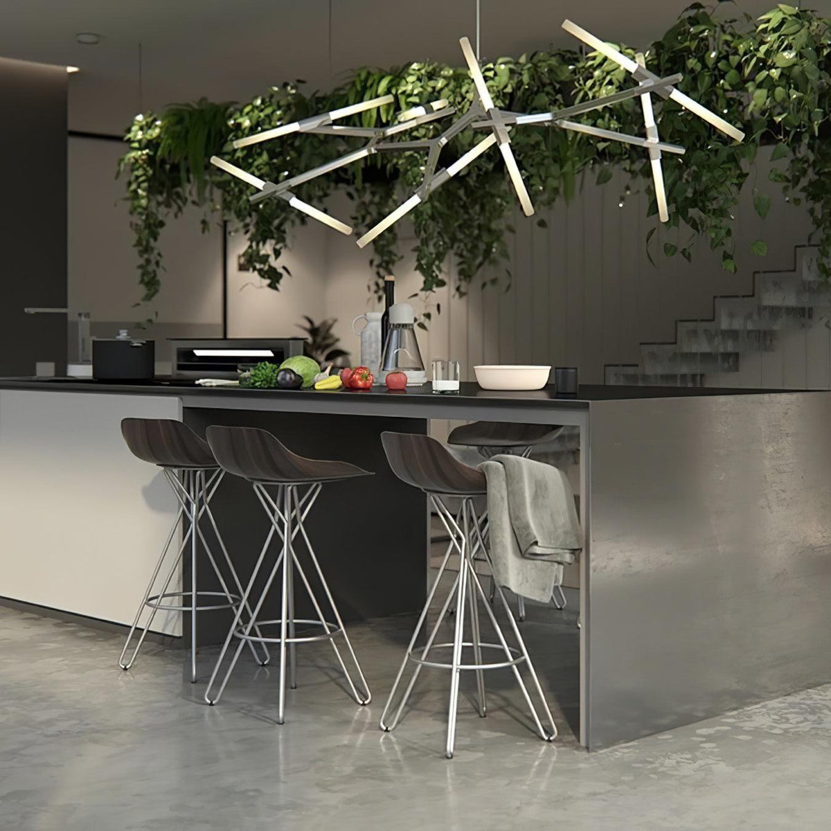 Suspension Renoncule en verre et aluminium – vue 16