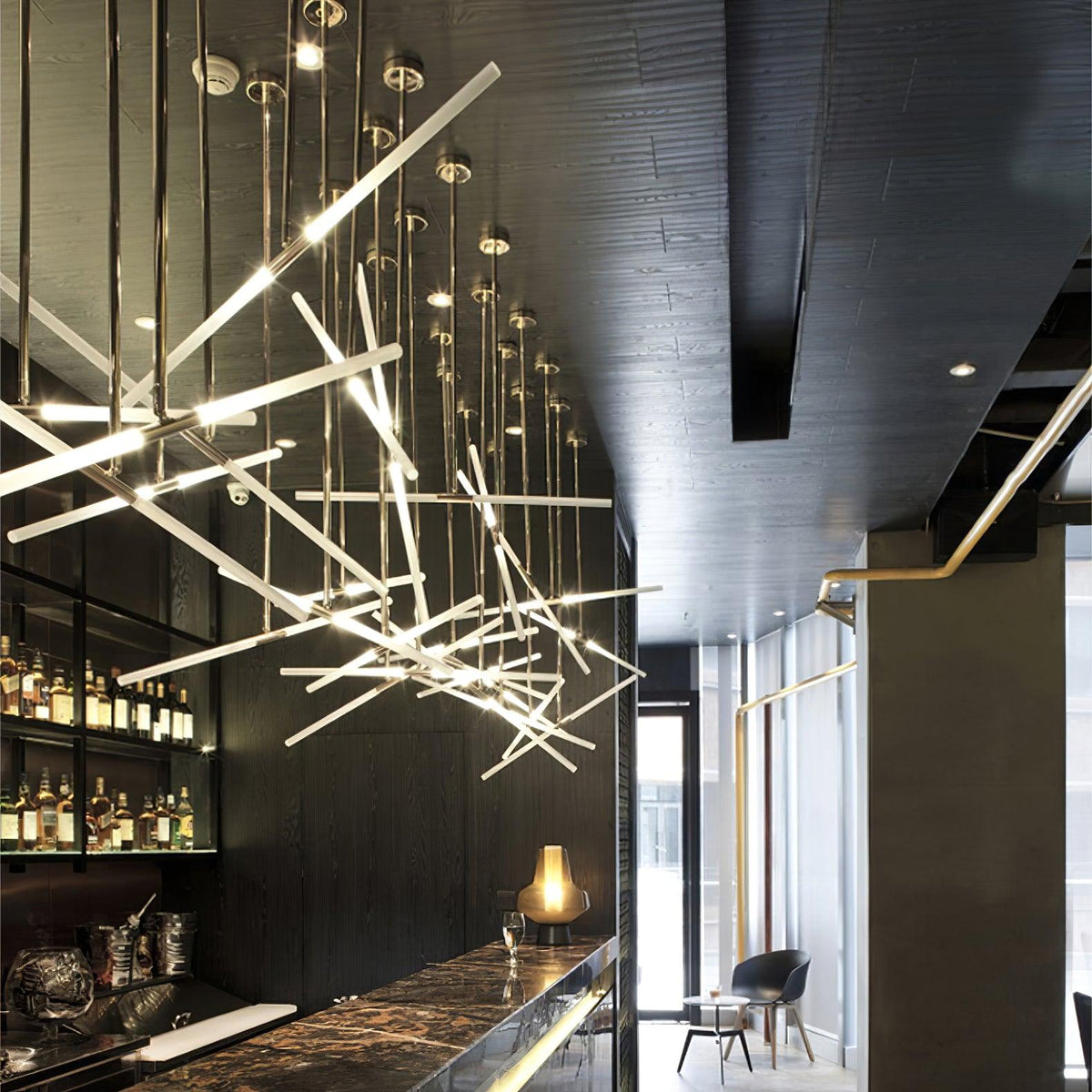 Suspension Renoncule en verre et aluminium – vue 35