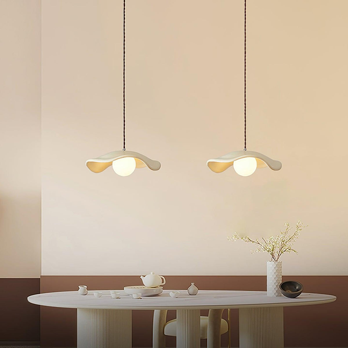 Suspension Églantine en verre et résine – vue 9