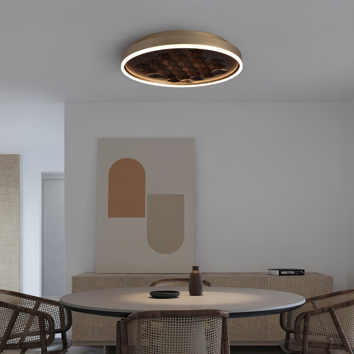 Plafonnier Bréhat en bois et métal – vue 16