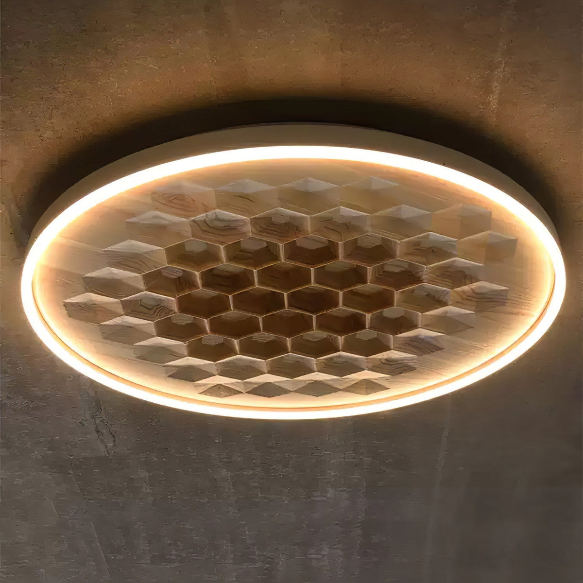 Plafonnier Bréhat en bois et métal – vue 9