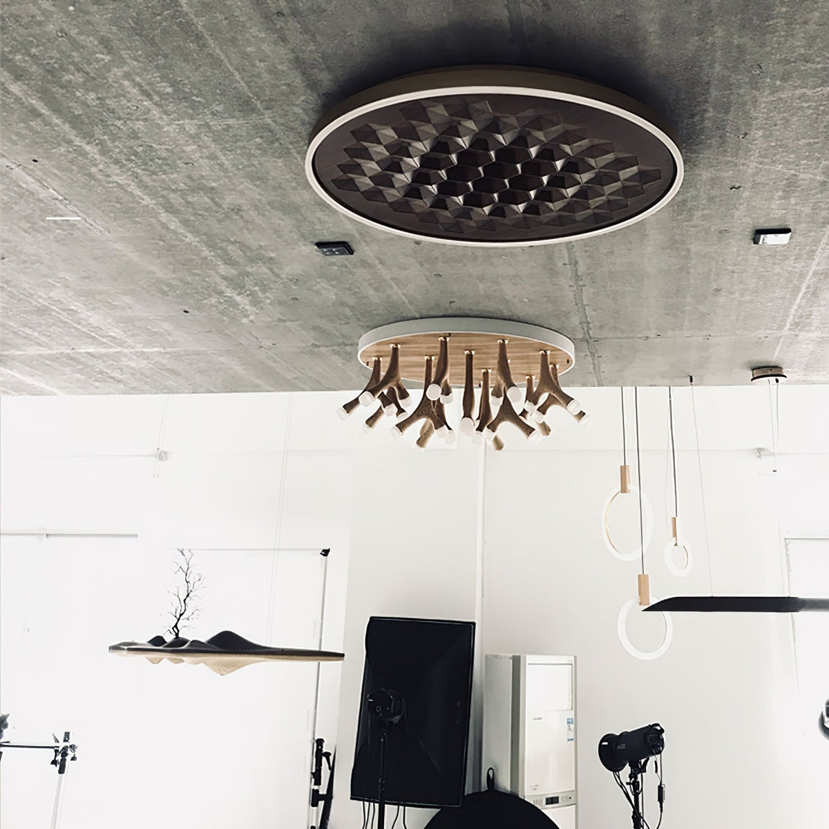 Plafonnier Bréhat en bois et métal – vue 40