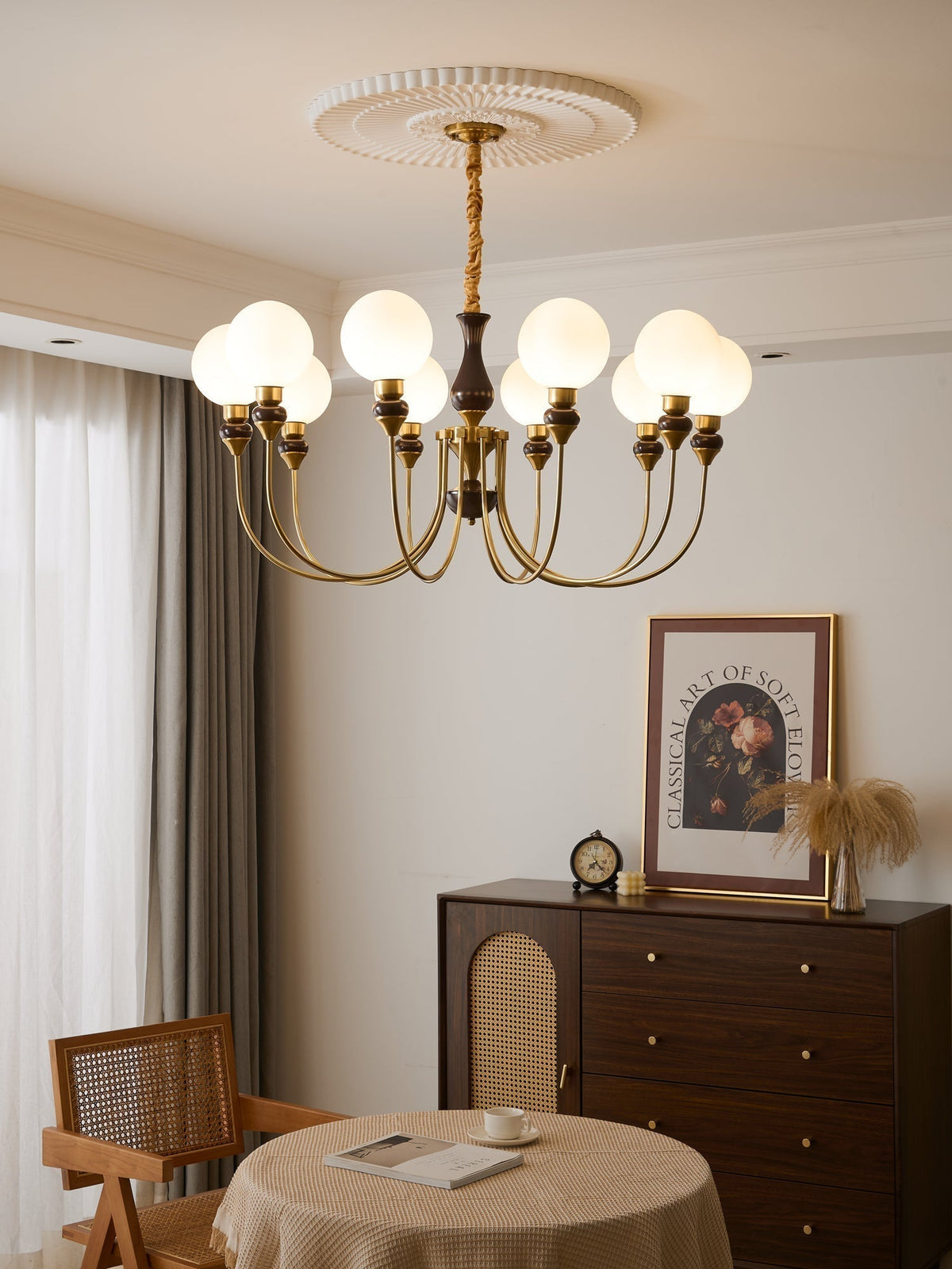 Lustre Firmament en verre et laiton – vue 3