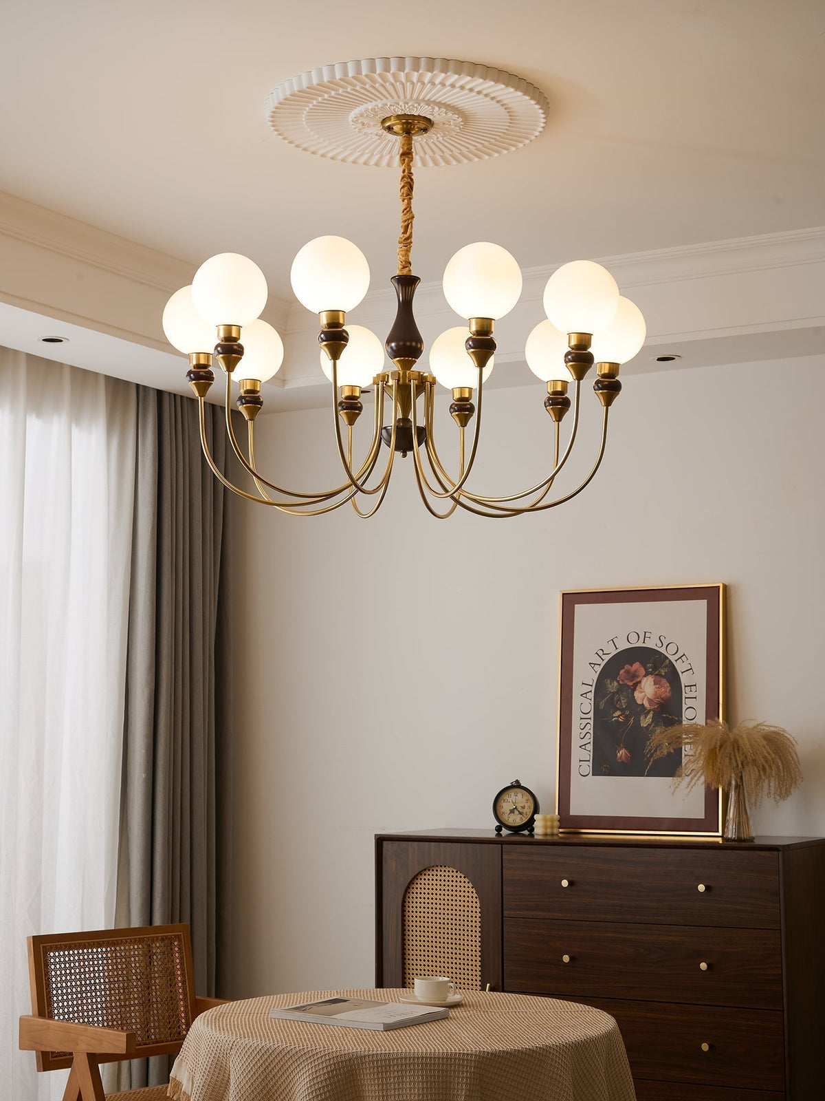 Lustre Firmament en verre et laiton – vue 6