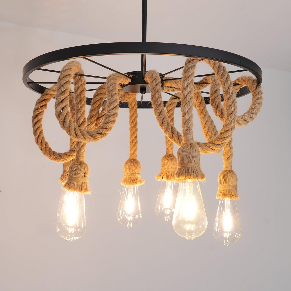 Lustre Suzanne en jute et fer – vue 15