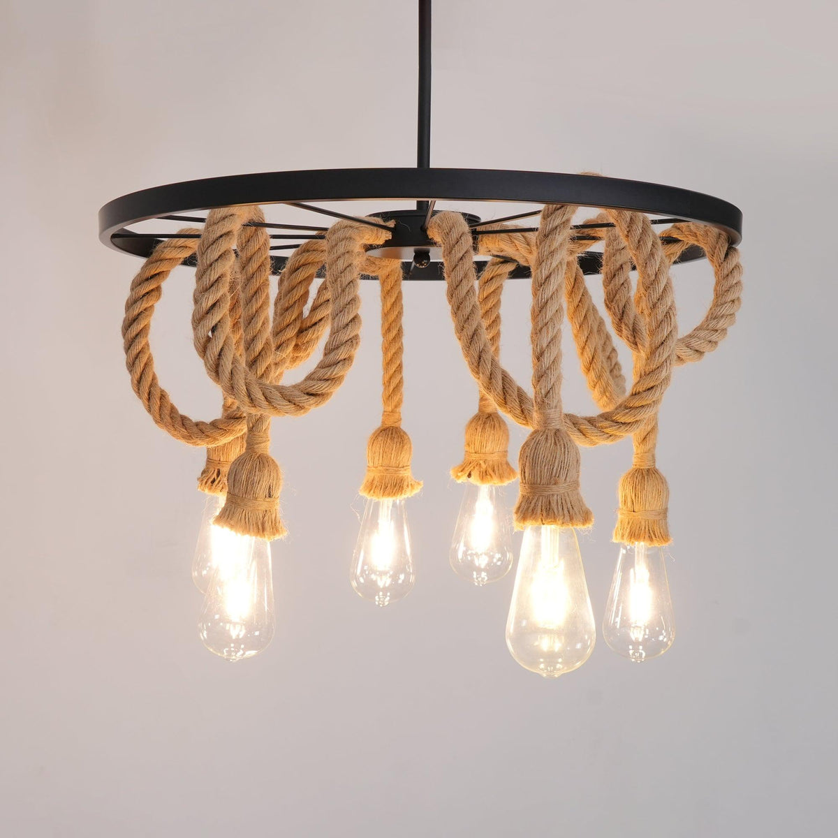 Lustre Suzanne en jute et fer – vue 16