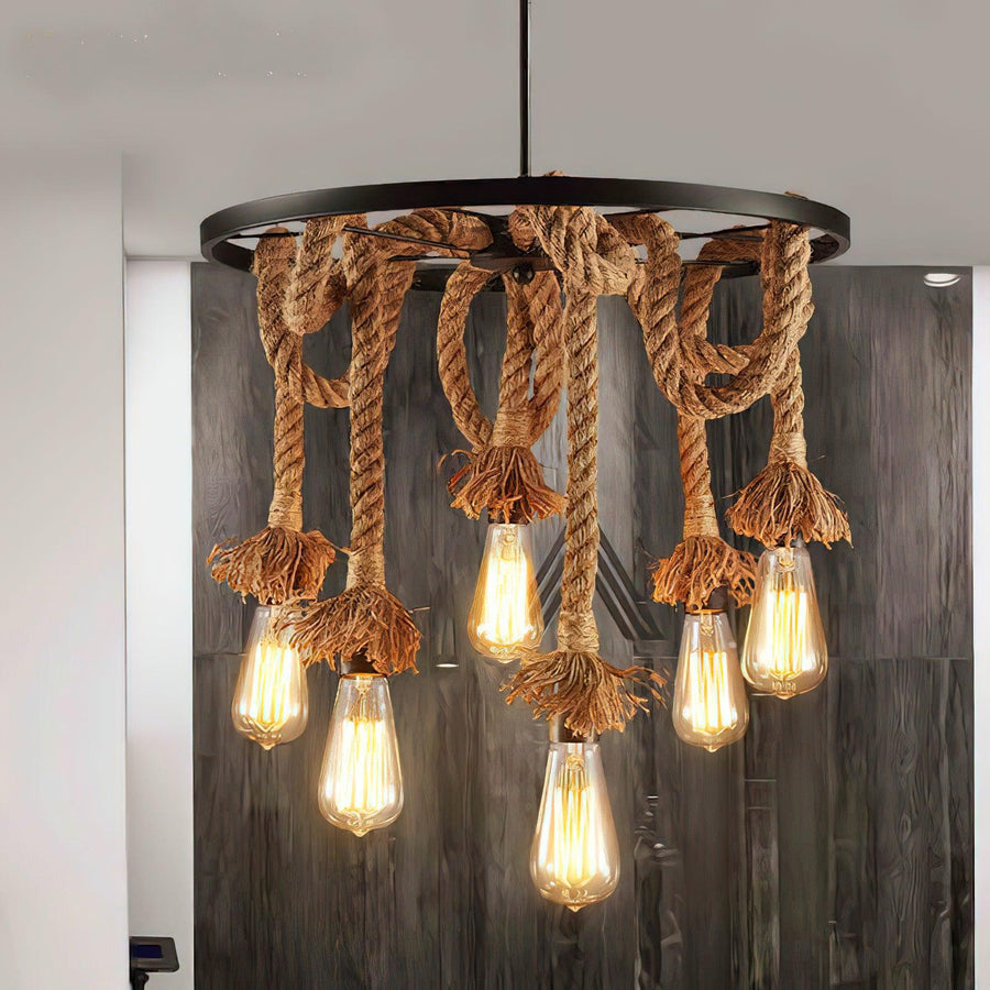 Lustre Suzanne en jute et fer – vue 5