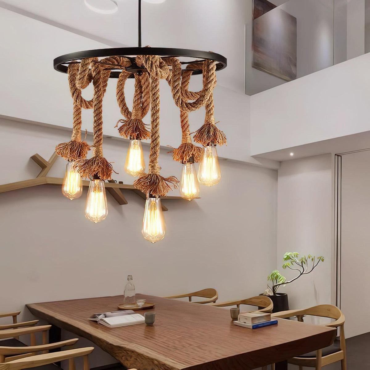 Lustre Suzanne en jute et fer – vue 6