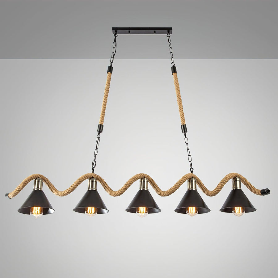 Lustre Clavecin en jute et fer – vue 2