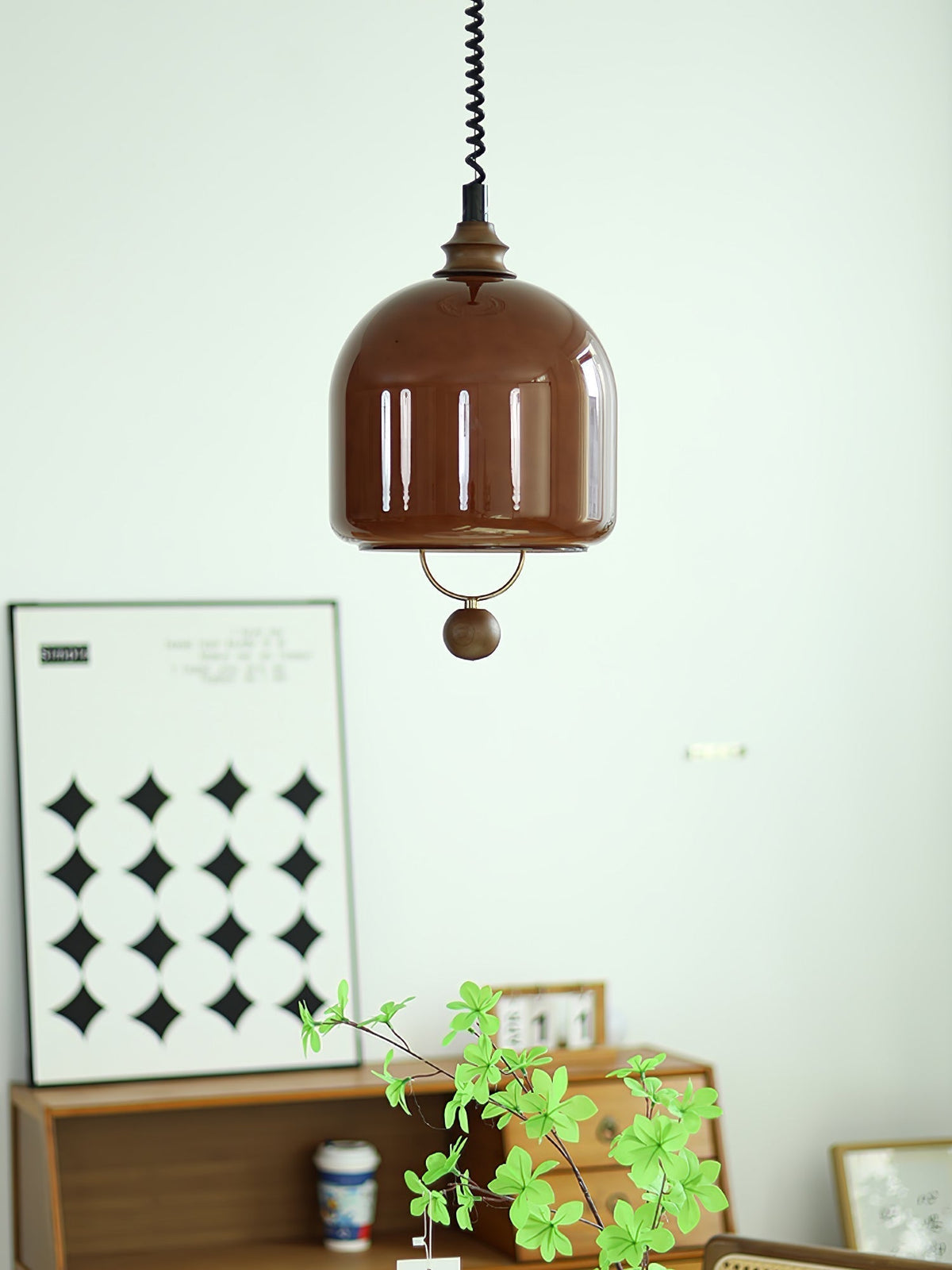 Suspension Topaze en bois et verre – vue 14