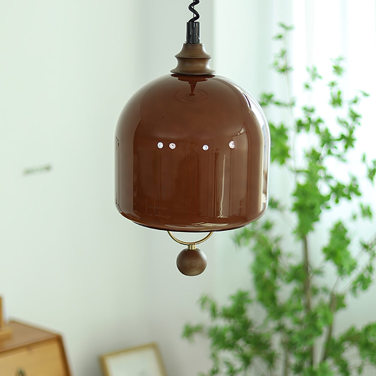 Suspension Topaze en bois et verre – vue 7
