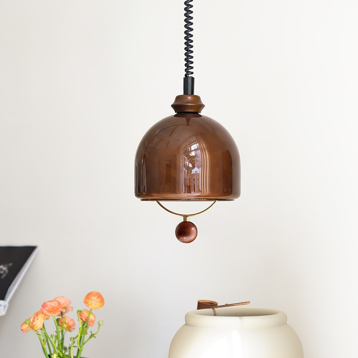 Suspension Topaze en bois et verre – vue 8