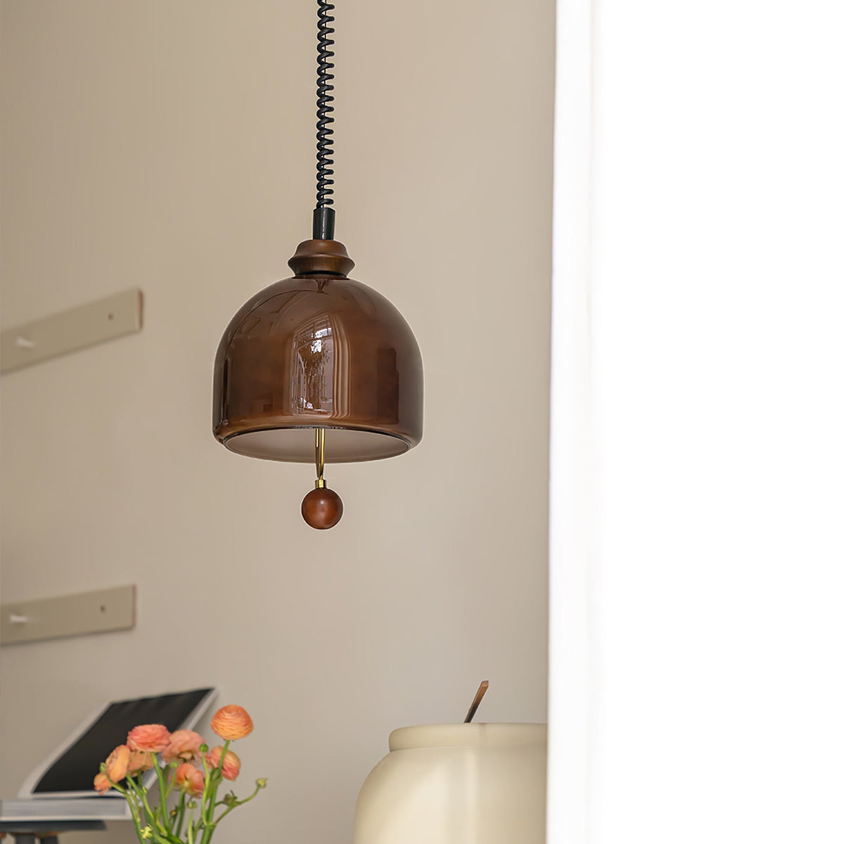 Suspension Topaze en bois et verre – vue 10