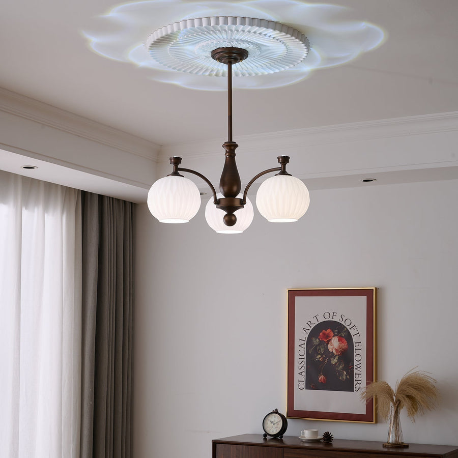 Lustre Menton en verre et métal – vue 5