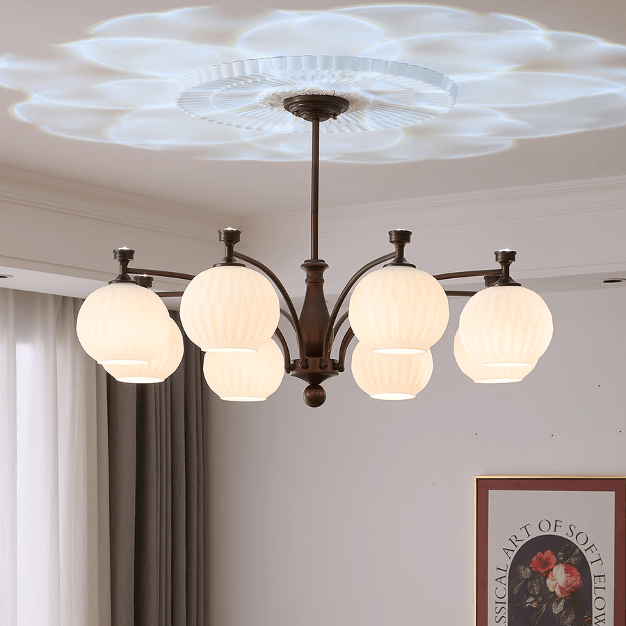 Lustre Menton en verre et métal – vue 4