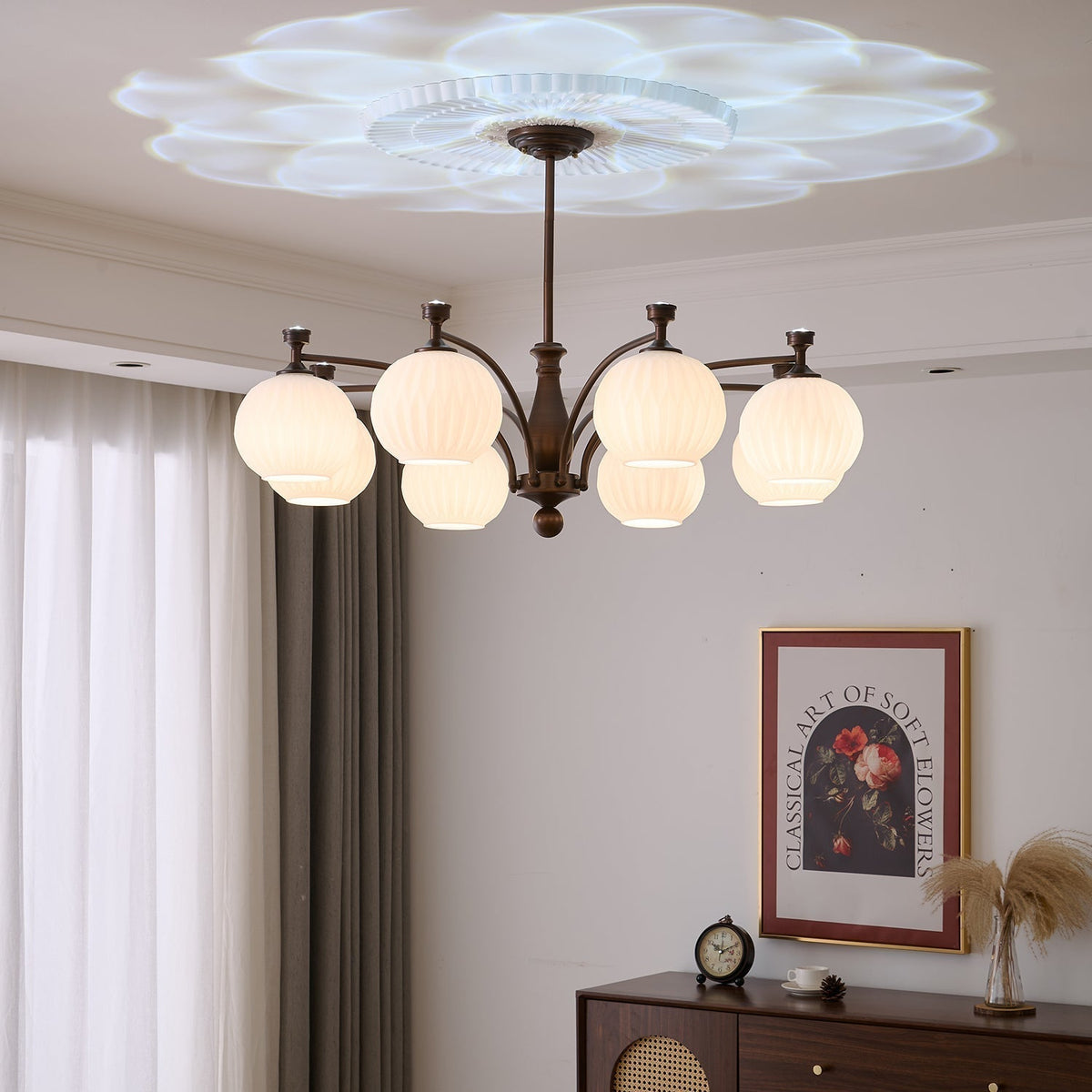 Lustre Menton en verre et métal – vue 19