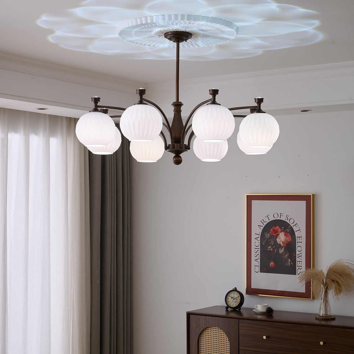 Lustre Menton en verre et métal – vue 20