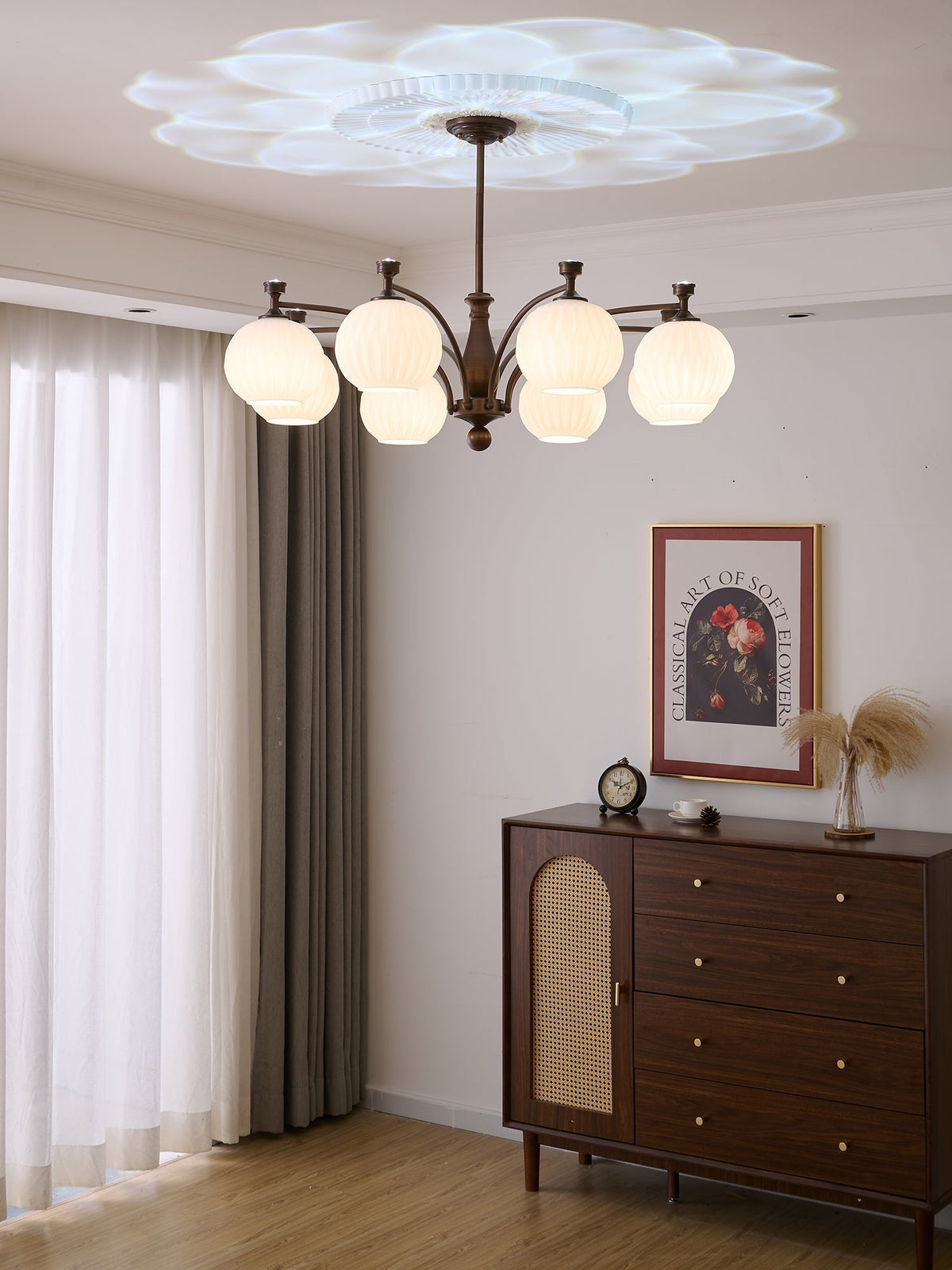 Lustre Menton en verre et métal – vue 21