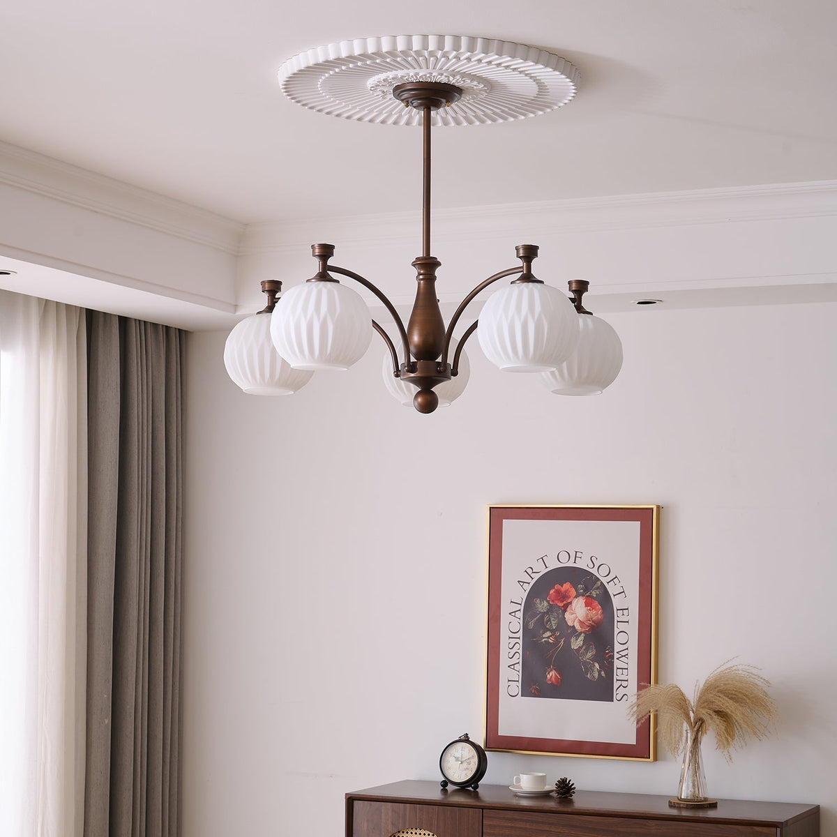 Lustre Menton en verre et métal – vue 22
