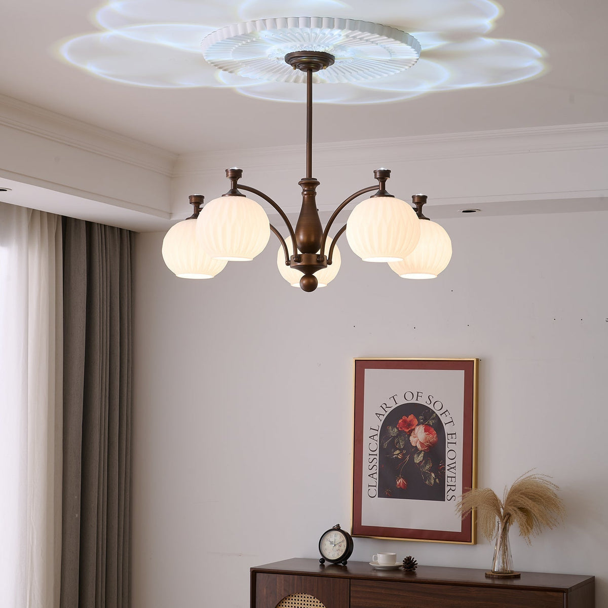 Lustre Menton en verre et métal – vue 23