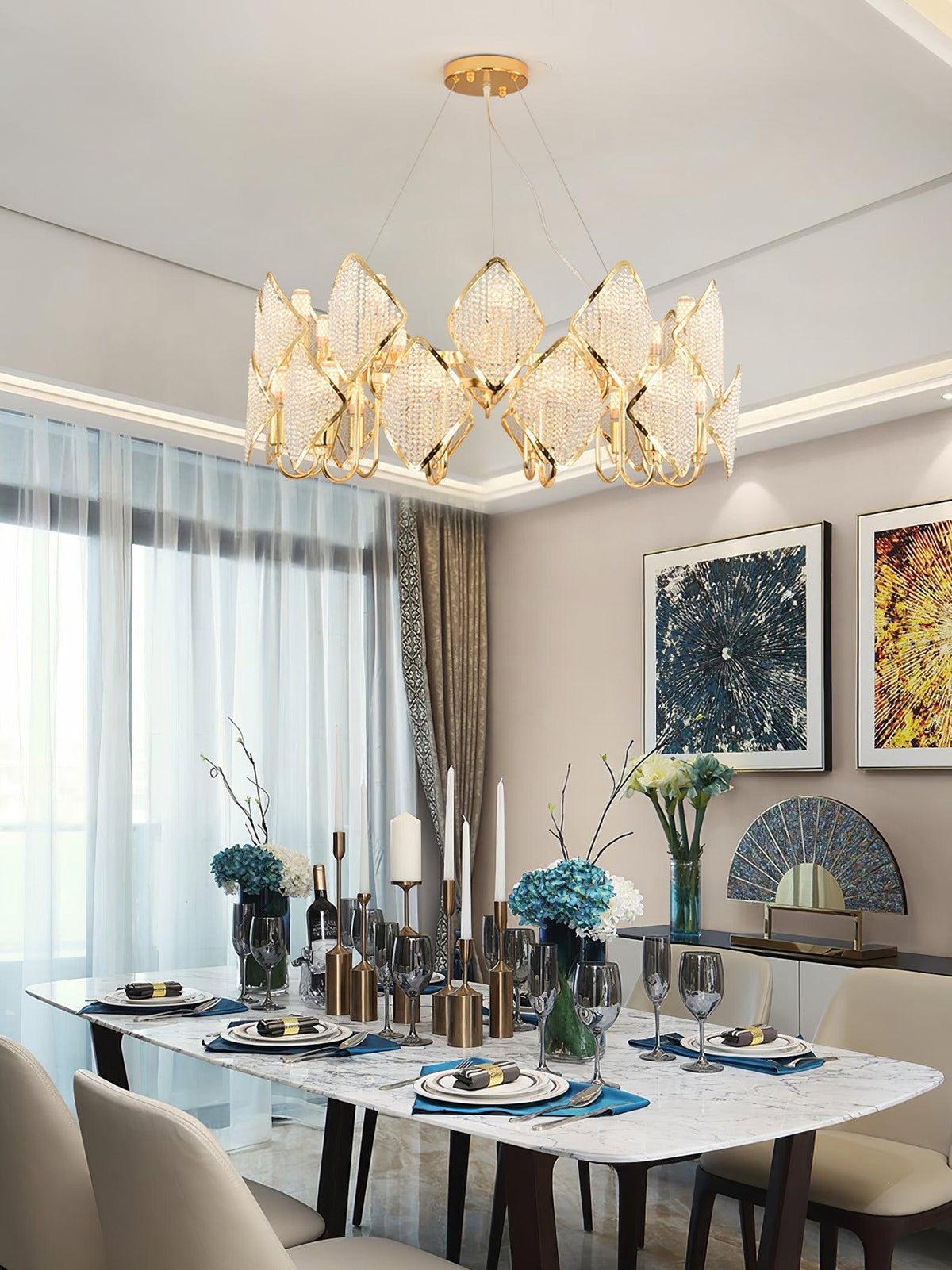 Lustre Clémentine en cristal et fer – vue 6