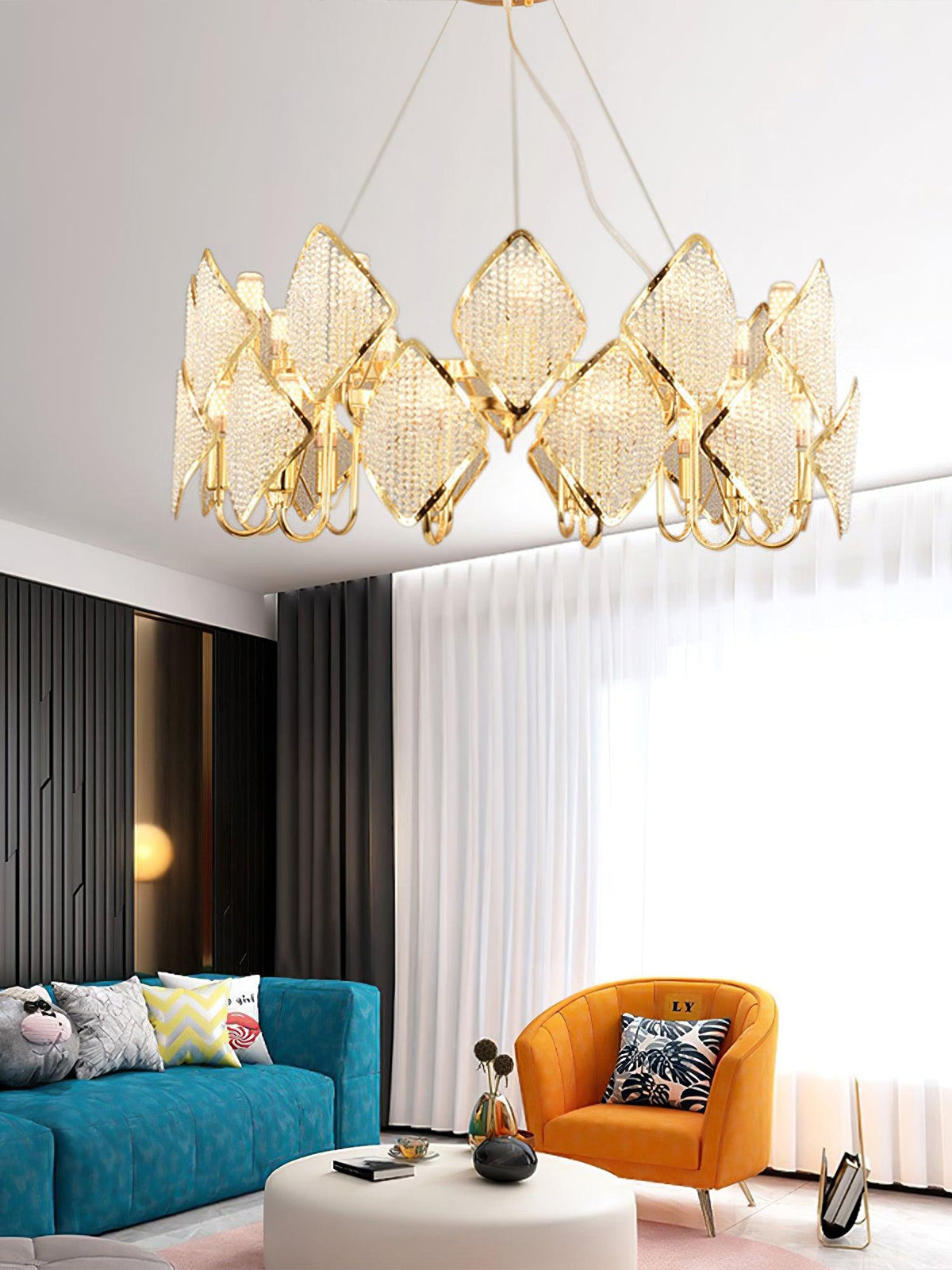 Lustre Clémentine en cristal et fer – vue 13