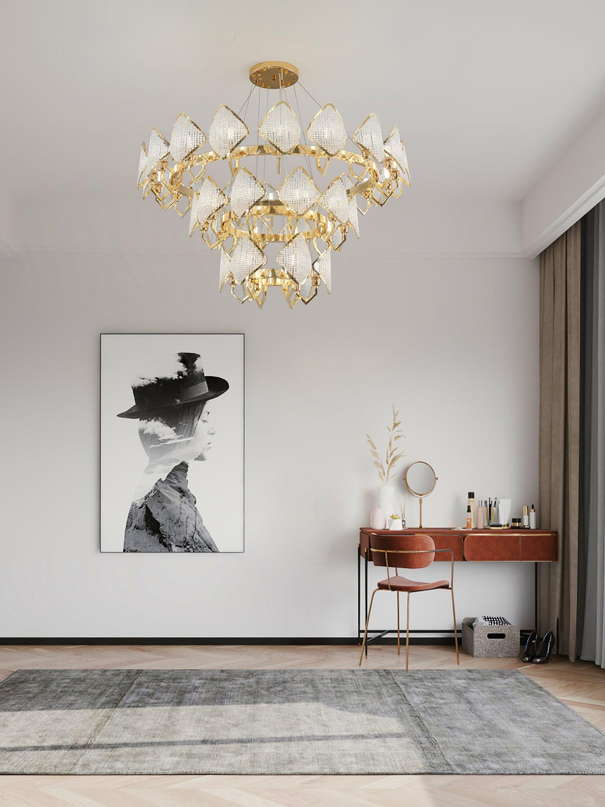 Lustre Clémentine en cristal et fer – vue 14
