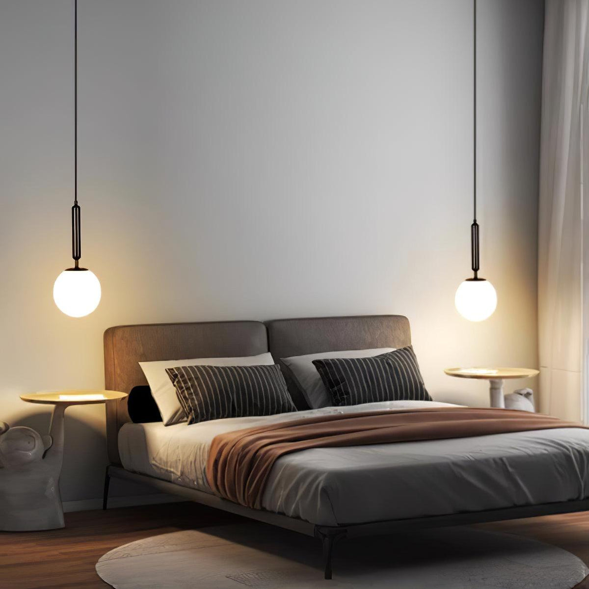 Suspension Grenat en laiton et verre – vue 8