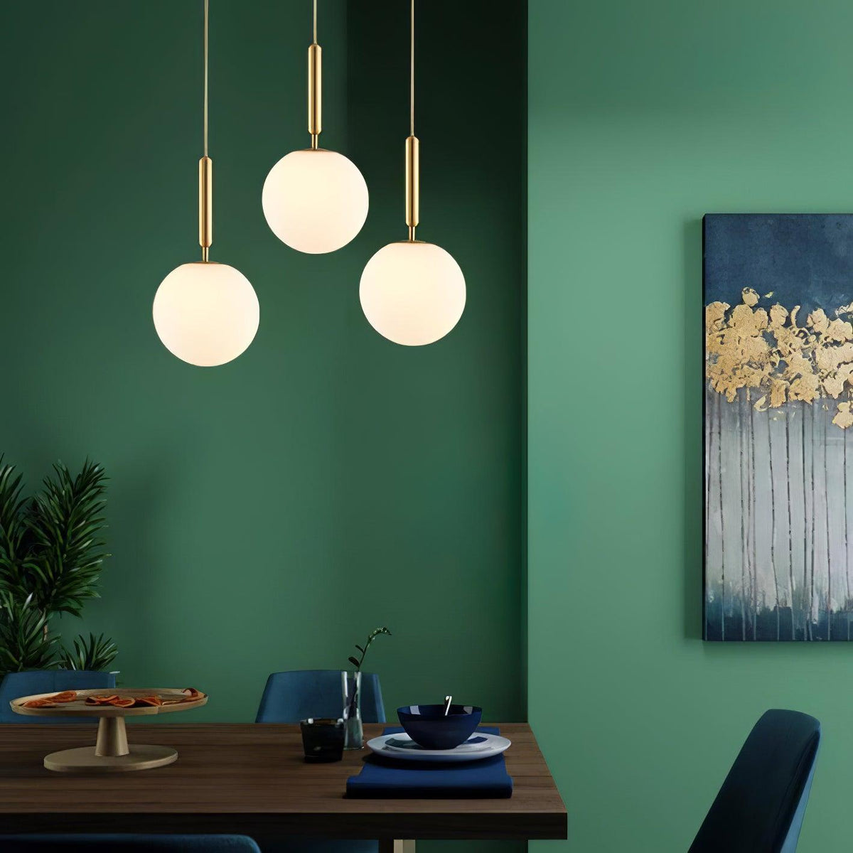 Suspension Grenat en laiton et verre – vue 6