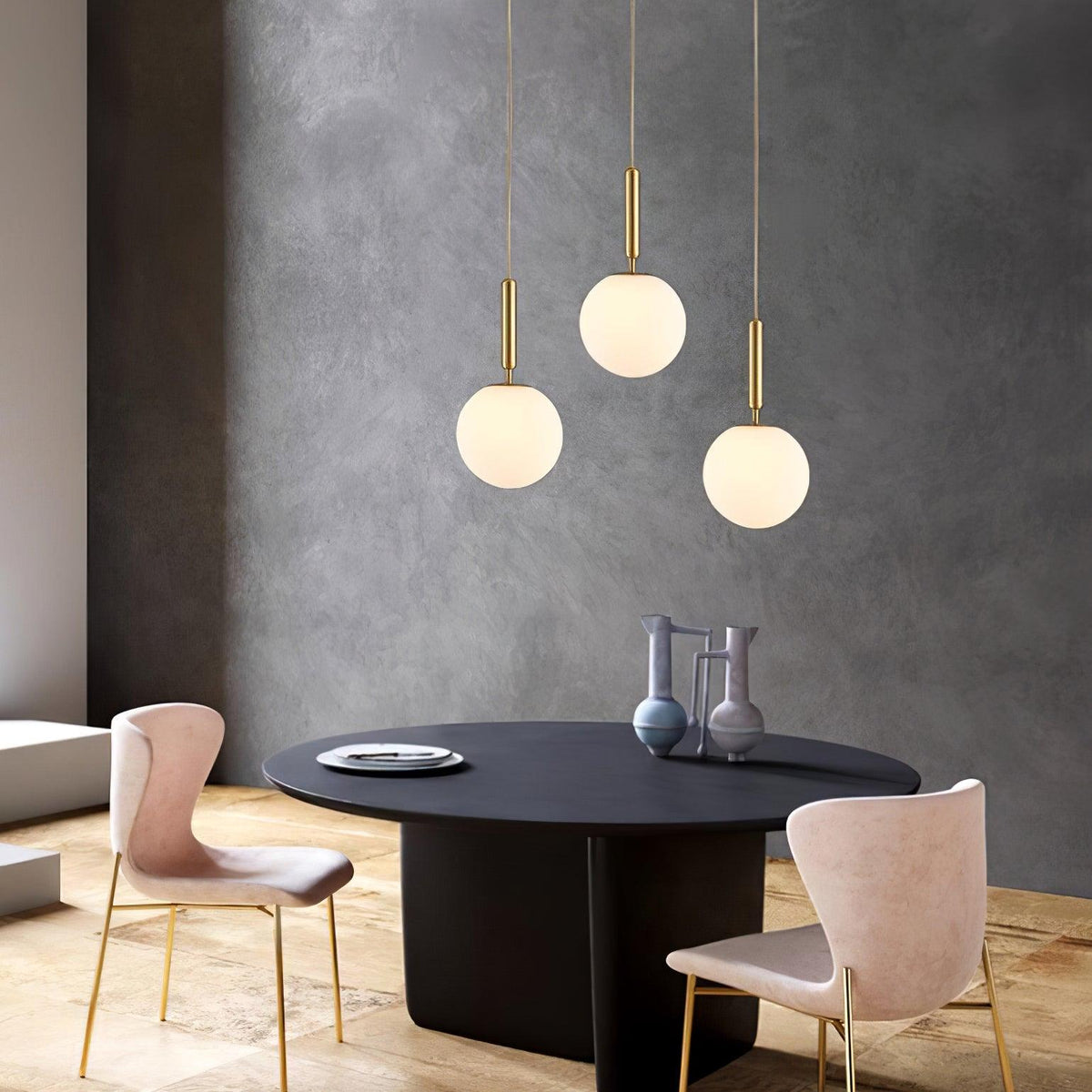 Suspension Grenat en laiton et verre – vue 4
