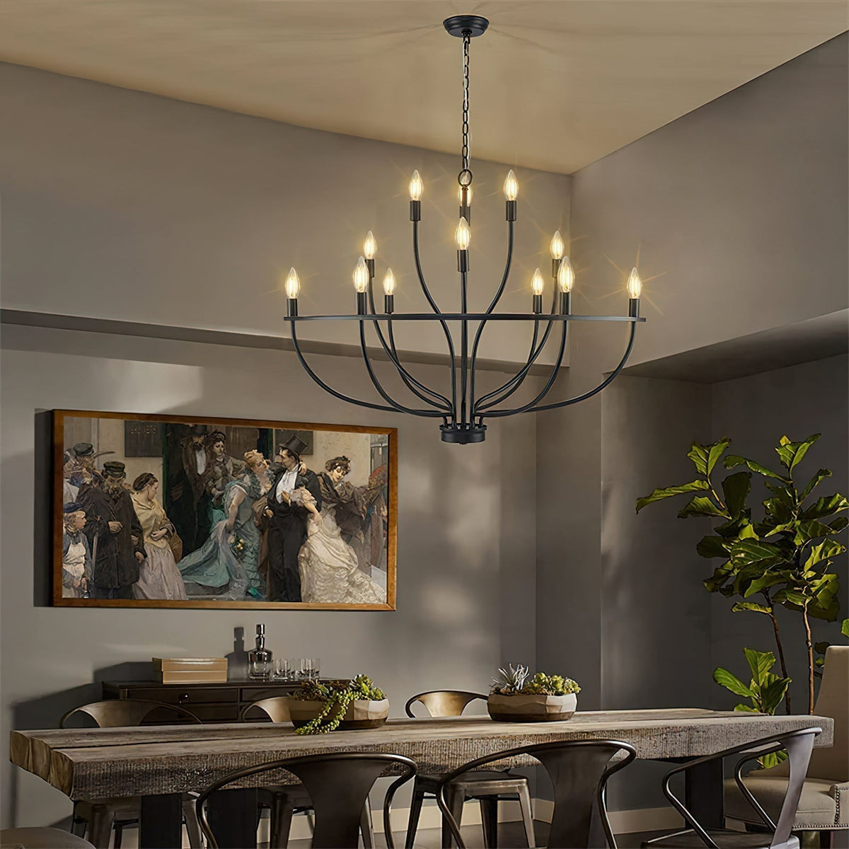 Lustre Diane en laiton – vue 9