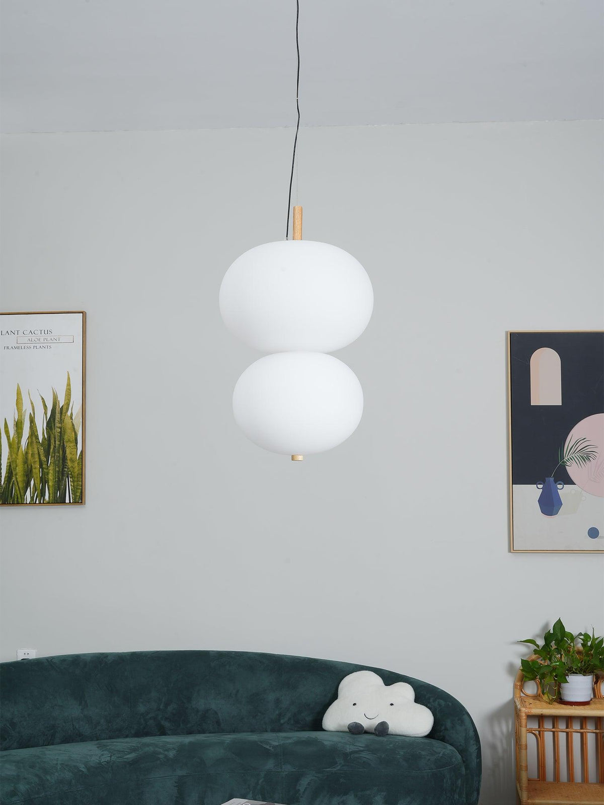 Suspension Ségur en verre et bois – vue 6