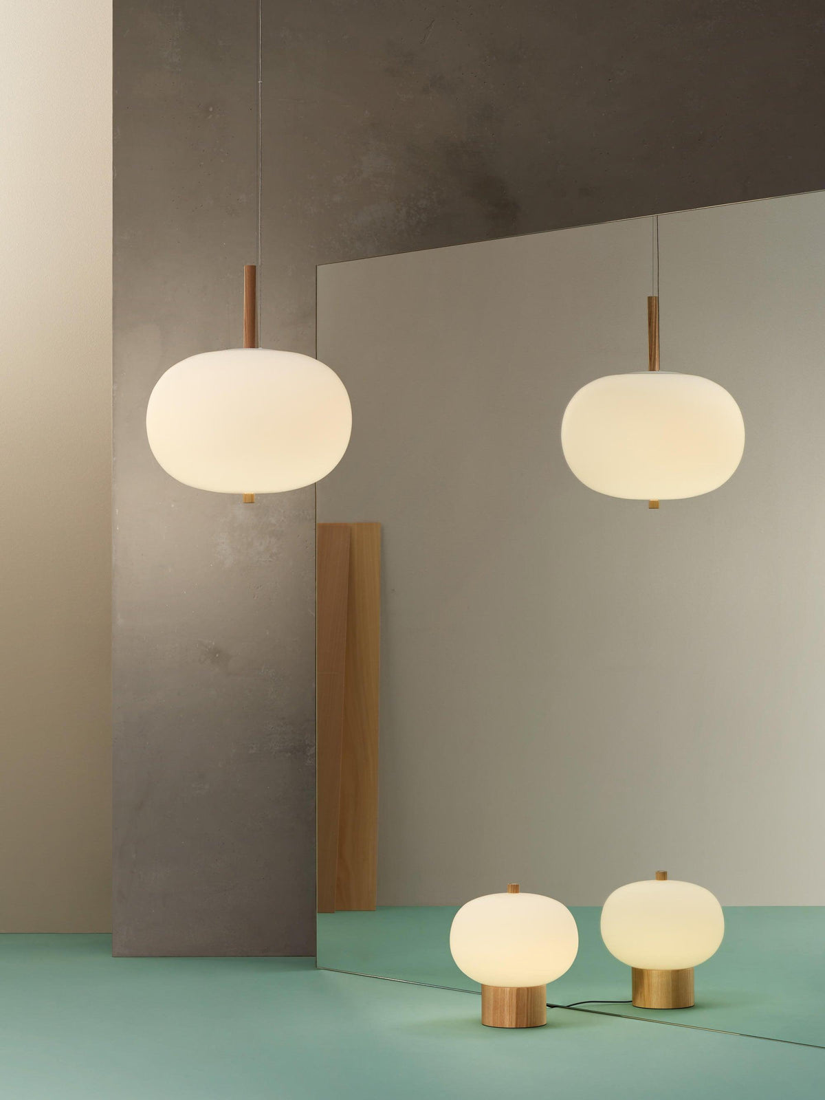 Suspension Ségur en verre et bois – vue 21