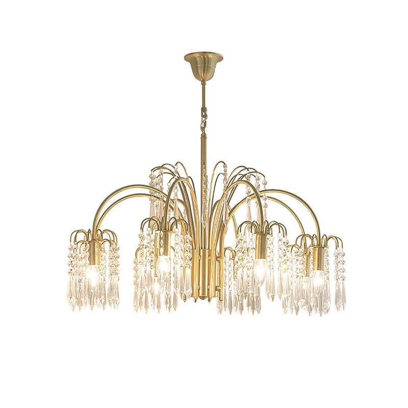 Lustre Uranie en cristal et laiton – vue 4