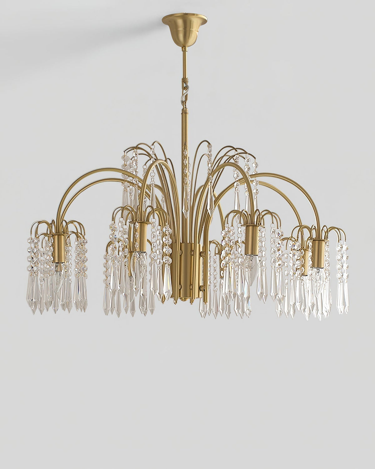 Lustre Uranie en cristal et laiton – vue 8
