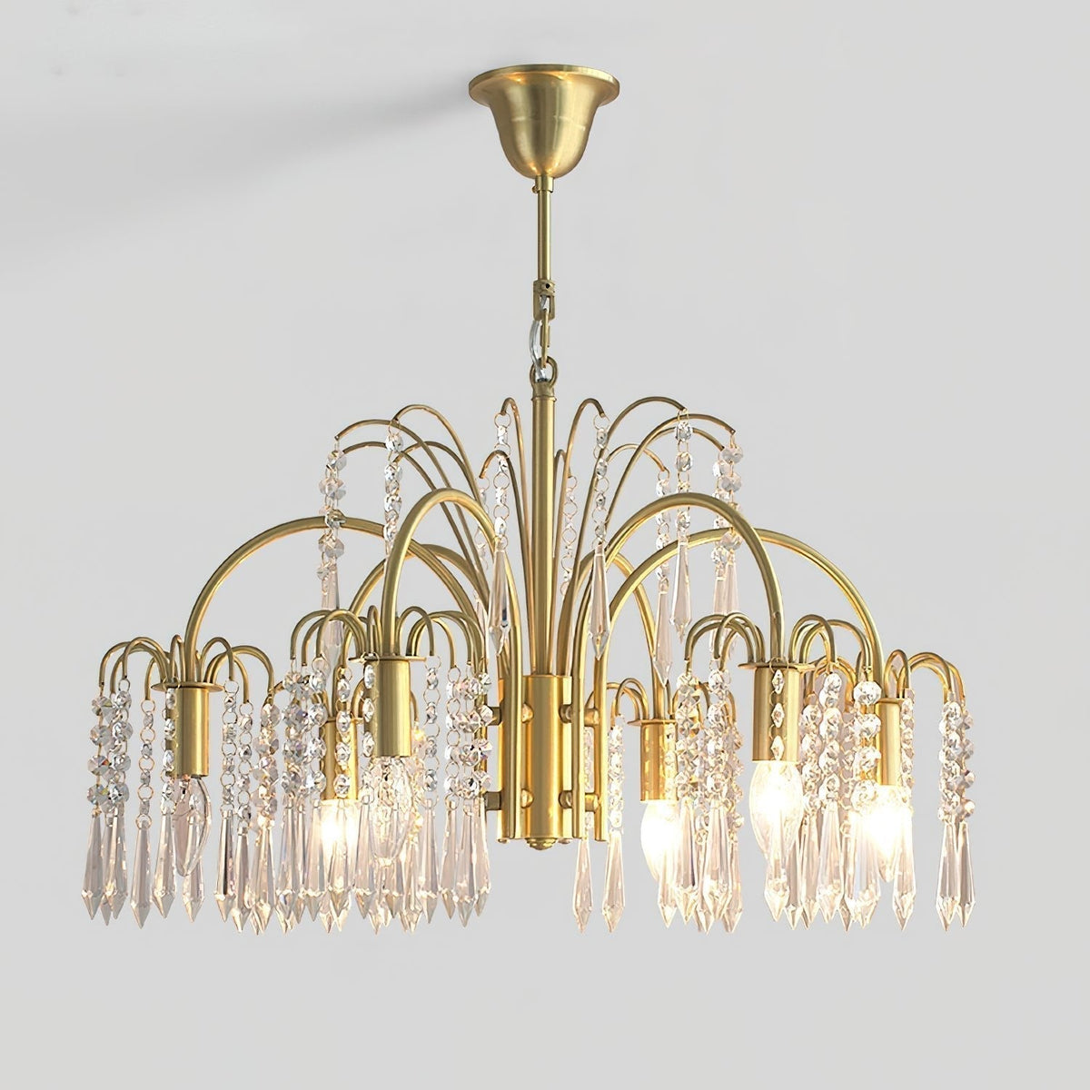 Lustre Uranie en cristal et laiton – vue 2