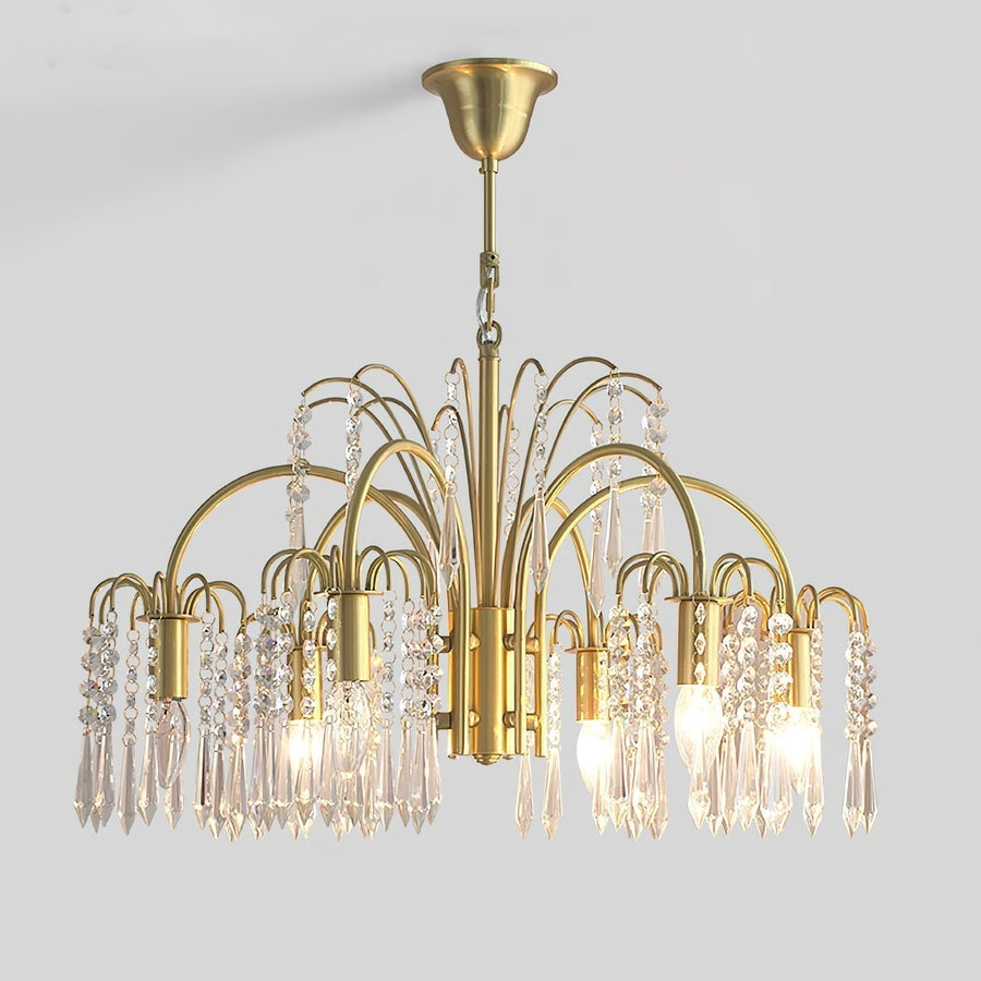 Lustre Uranie en cristal et laiton – vue 2