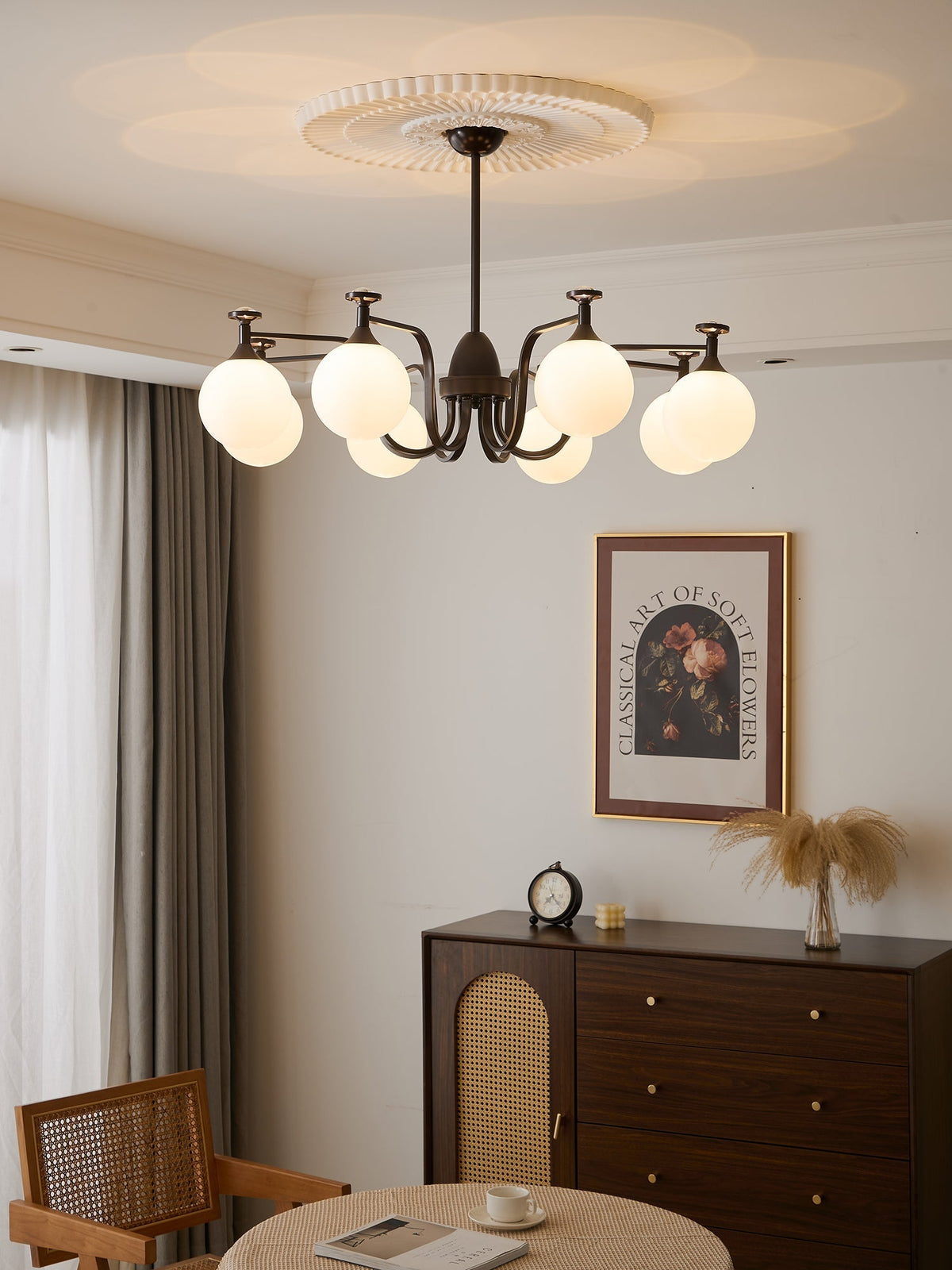 Lustre Guirlande en verre et métal – vue 14
