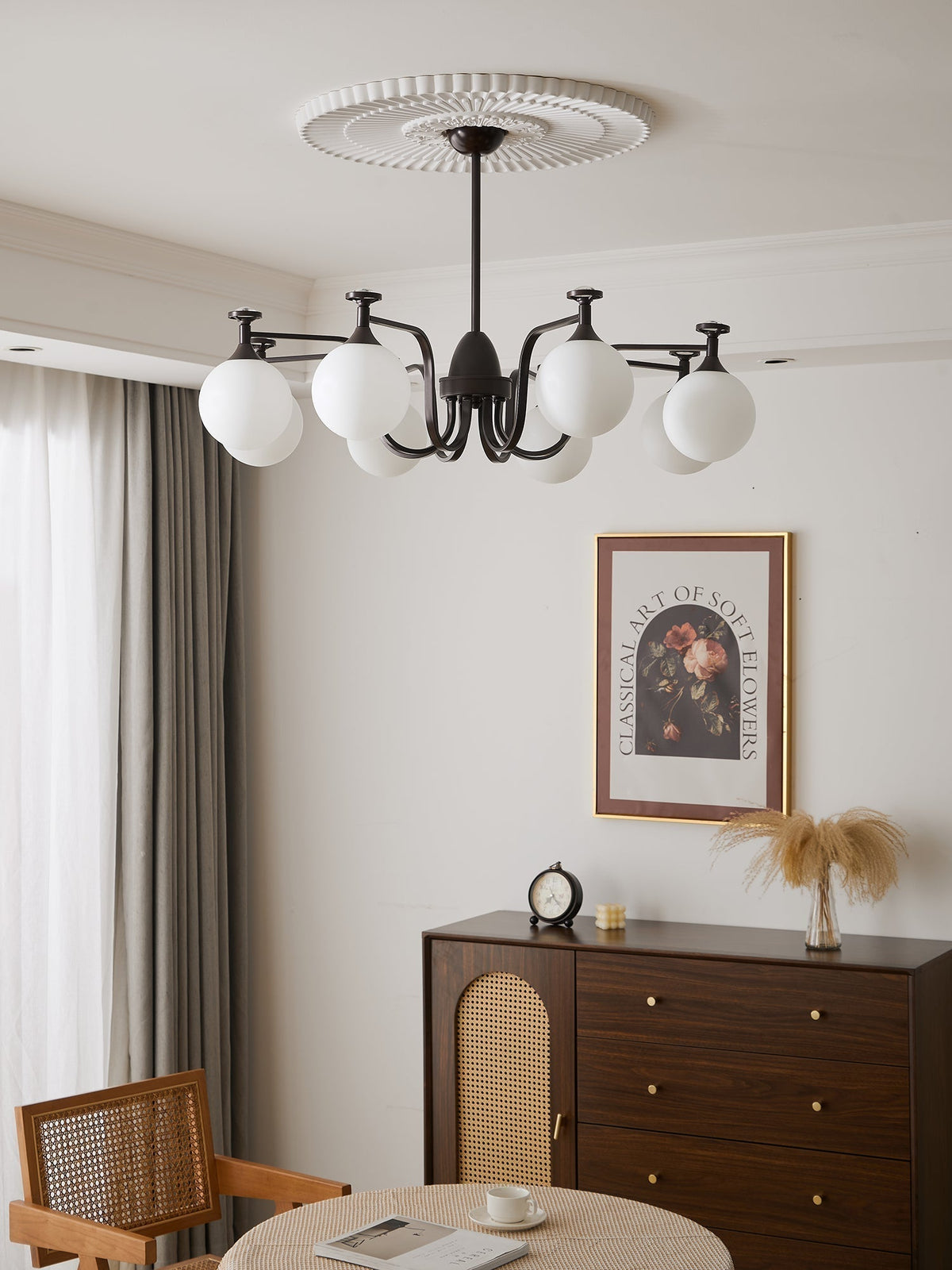 Lustre Guirlande en verre et métal – vue 15