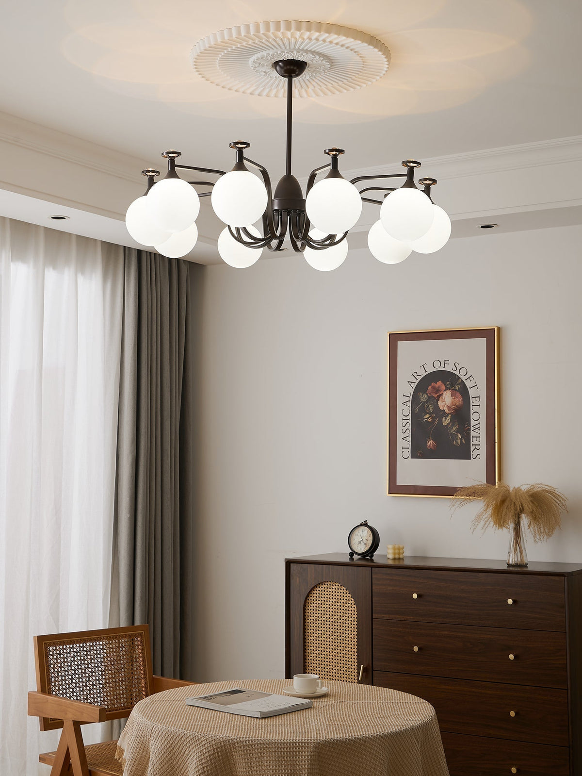 Lustre Guirlande en verre et métal – vue 5
