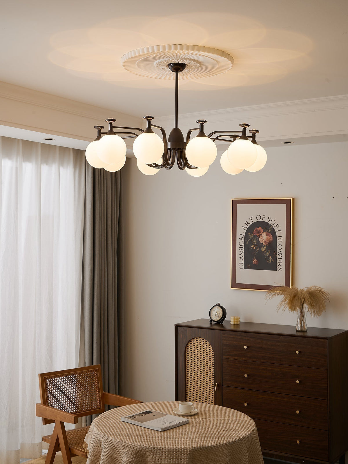 Lustre Guirlande en verre et métal – vue 7