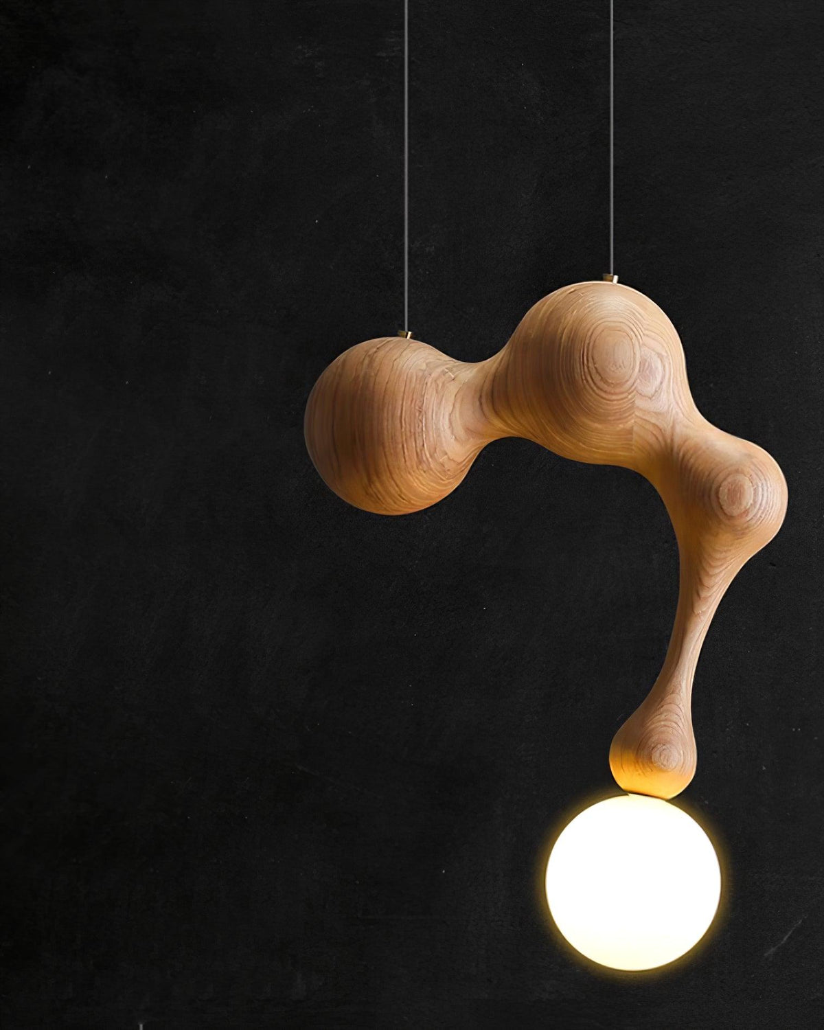 Suspension Mercure en bois et verre – vue 9