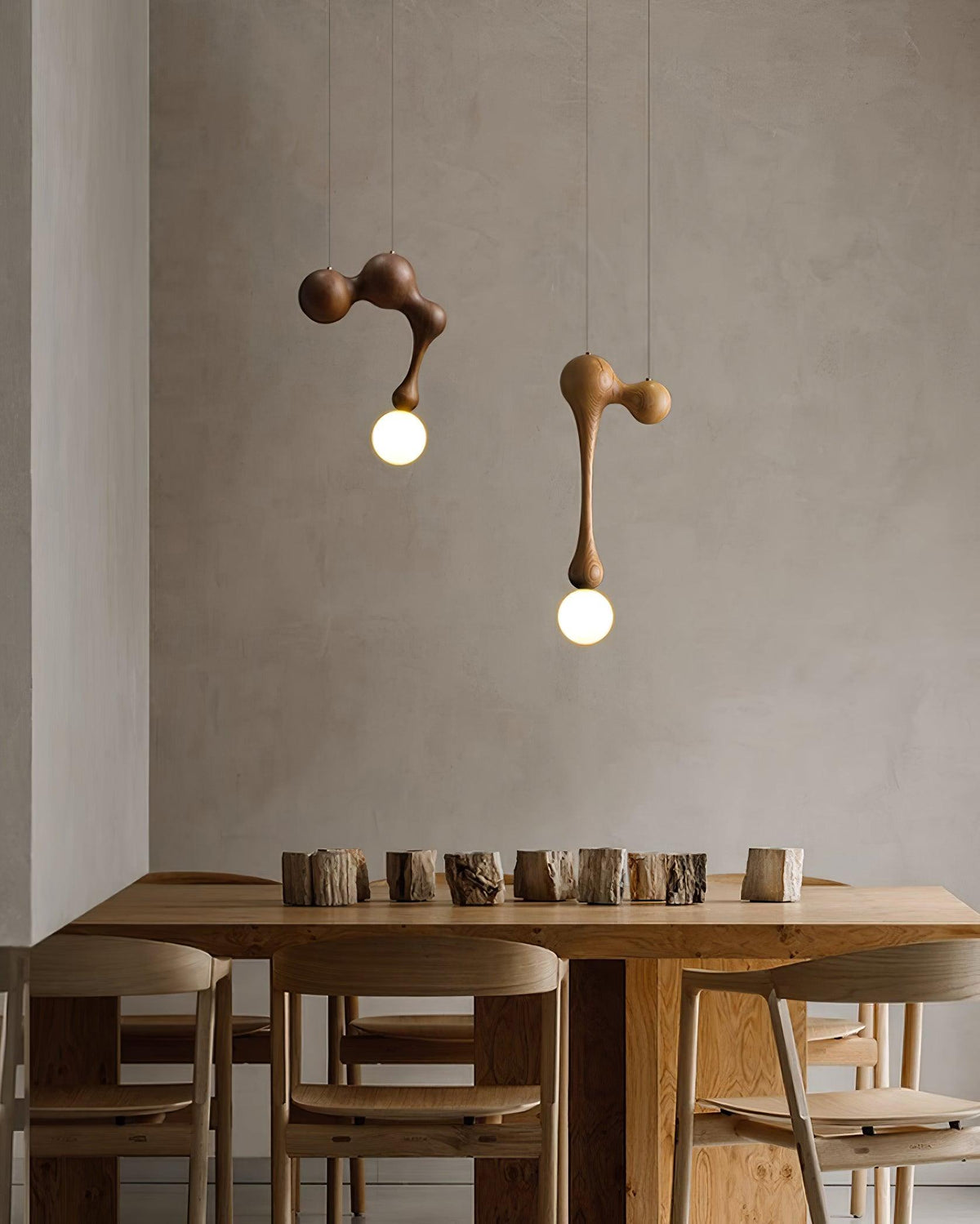 Suspension Mercure en bois et verre – vue 55
