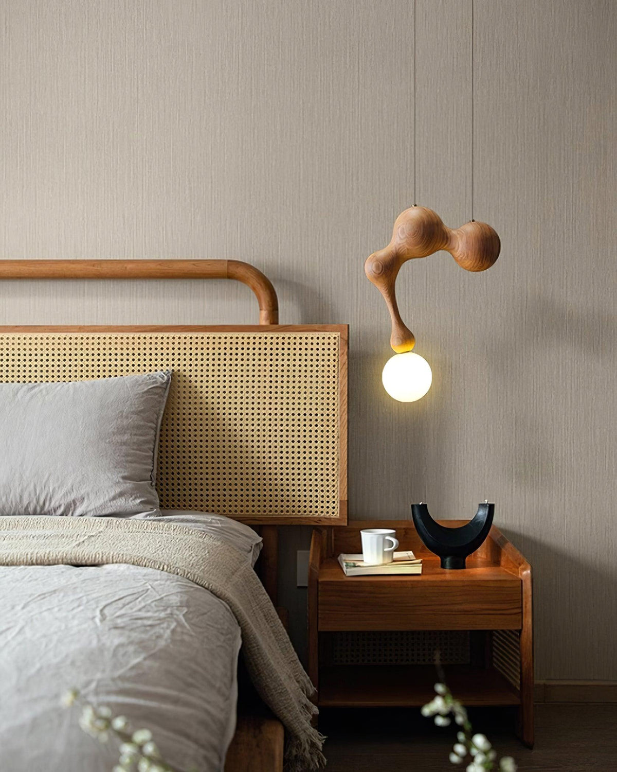Suspension Mercure en bois et verre – vue 56