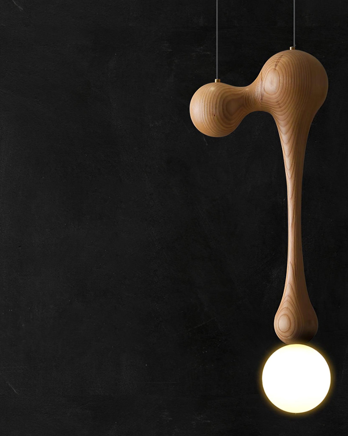 Suspension Mercure en bois et verre – vue 8