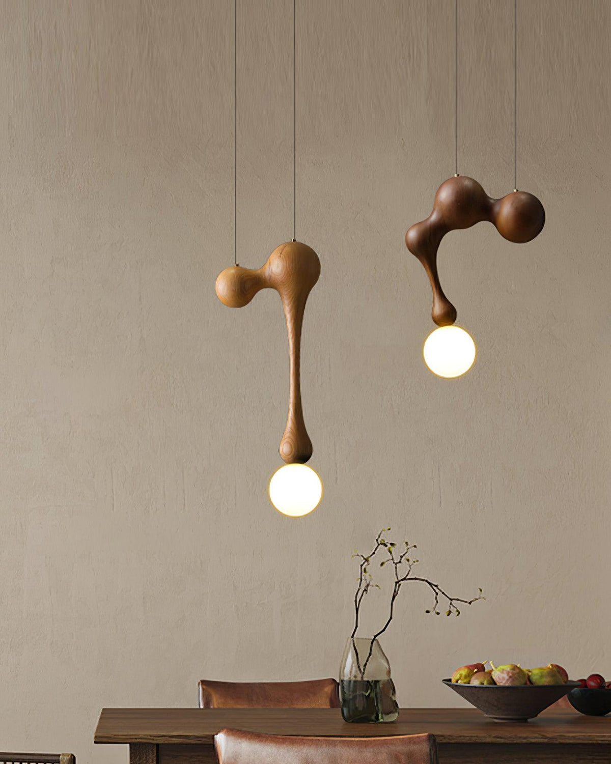 Suspension Mercure en bois et verre – vue 28