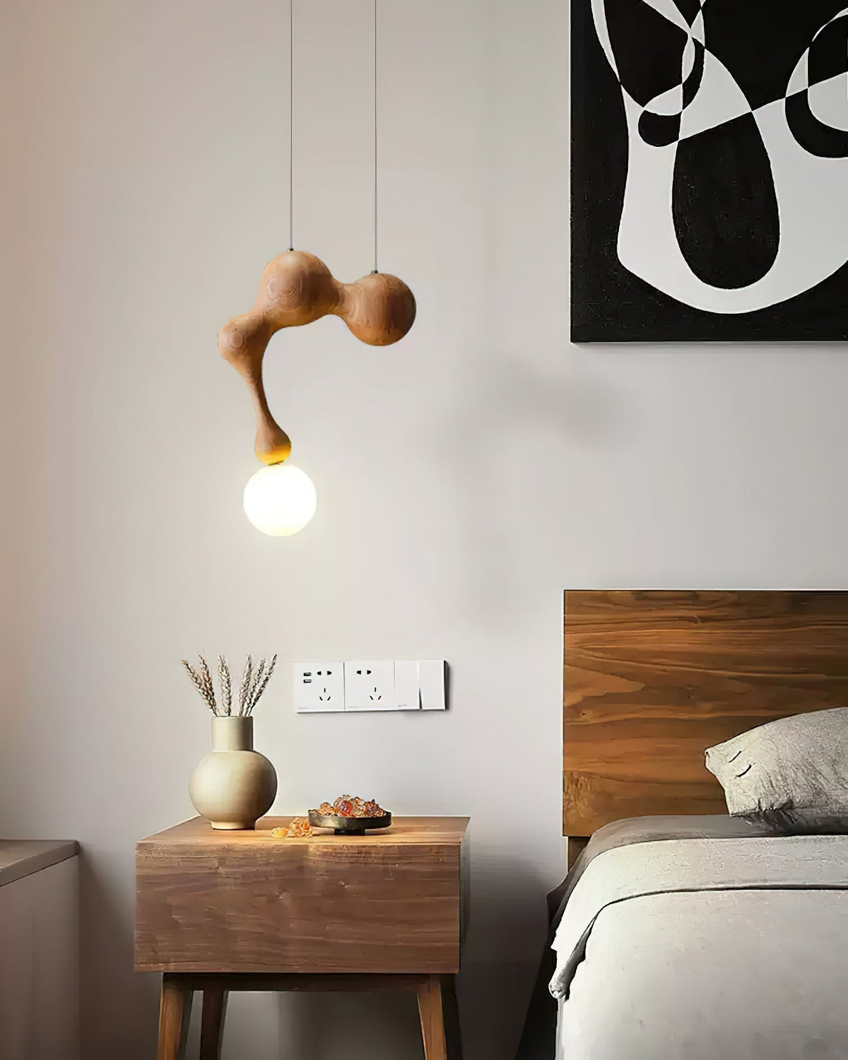 Suspension Mercure en bois et verre – vue 39