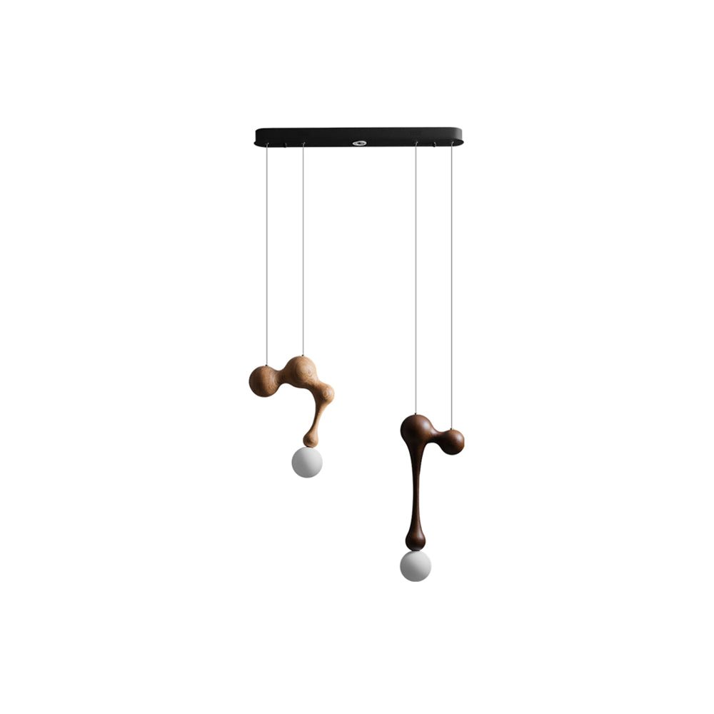 Suspension Mercure en bois et verre – vue 47
