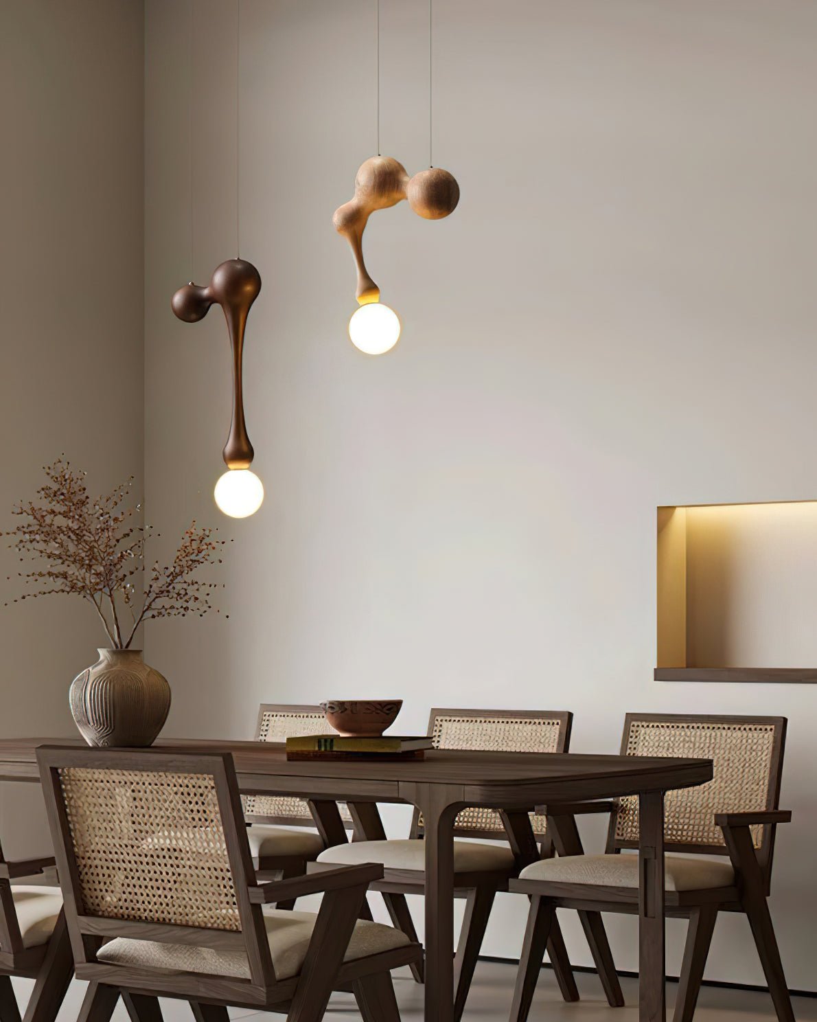 Suspension Mercure en bois et verre – vue 32