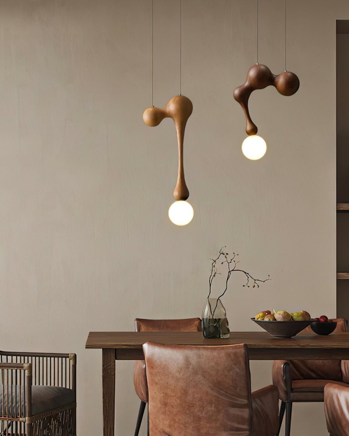 Suspension Mercure en bois et verre – vue 33